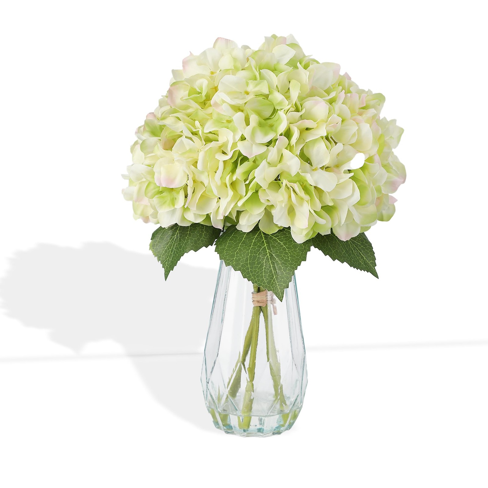 homfan 5-Piece Artificial Hydrangea Arrangement in Glass Vase – Fade-Resistan…