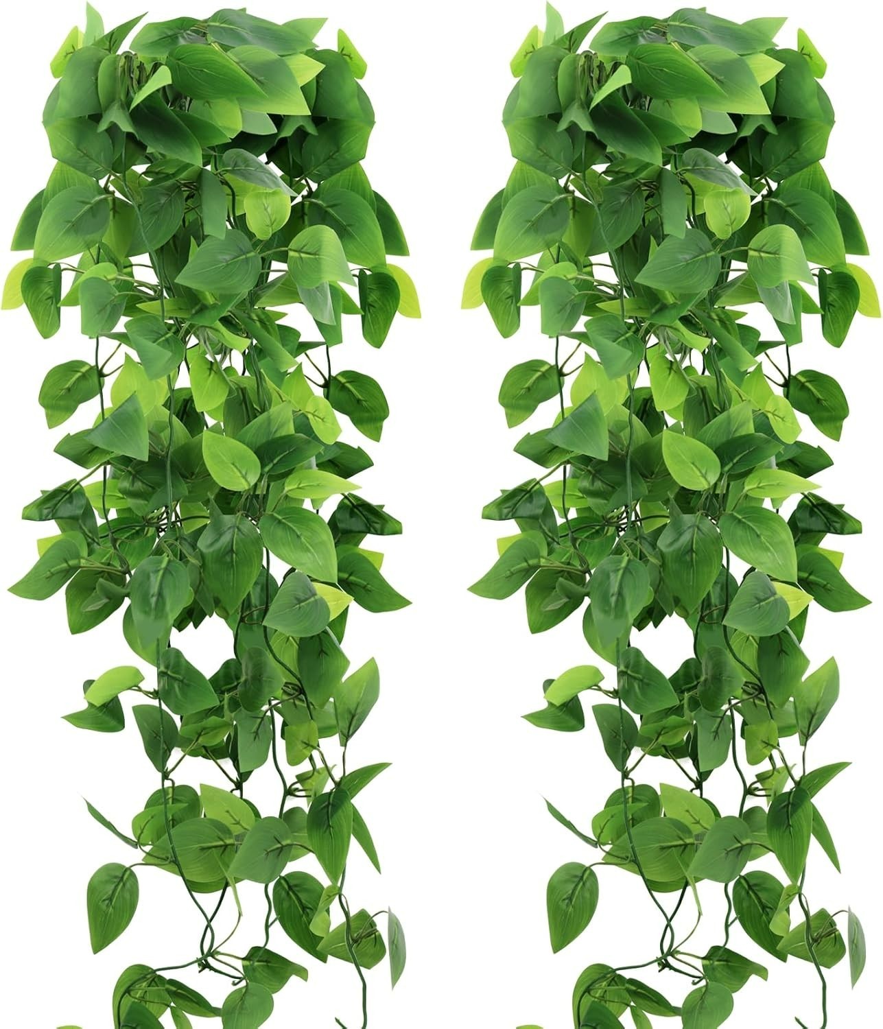 Maintenance-Free 2-Pack Green Pothos Hanging Vines for Home & Garden Decor