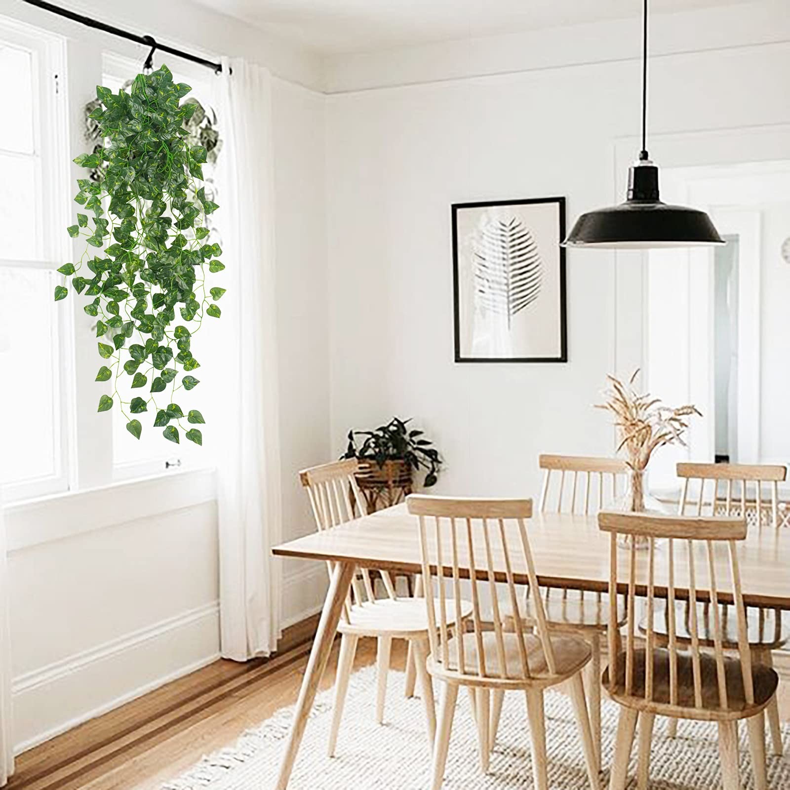 2Pcs Fake Plants for Outside Fake Plant Decor 3.1ft Artificial Hanging Plants…