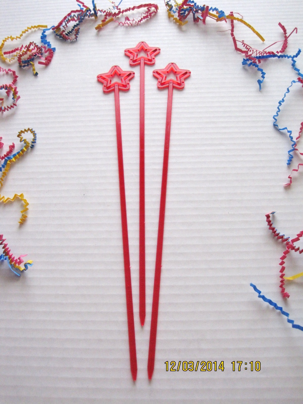 Floral Picks HEART, BUTTERFLY, STAR 12″ Pink, Red, Orange, Card Holders 12/Pk!