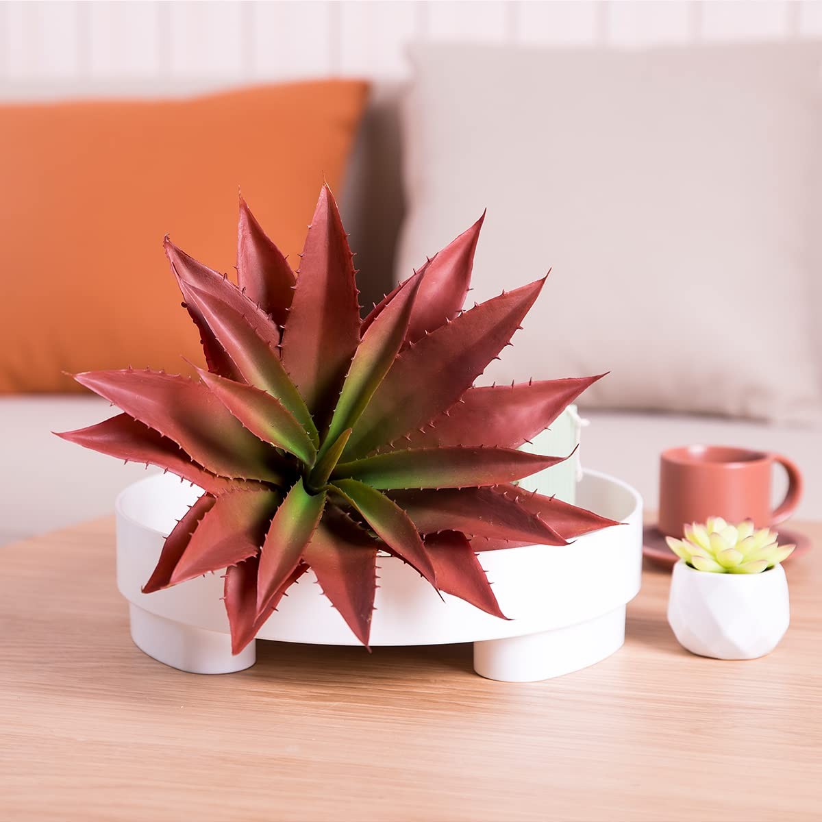 Succulents Plants Artificial Aloe Plant, 12.5Inch Large Faux Succulents Unpot…
