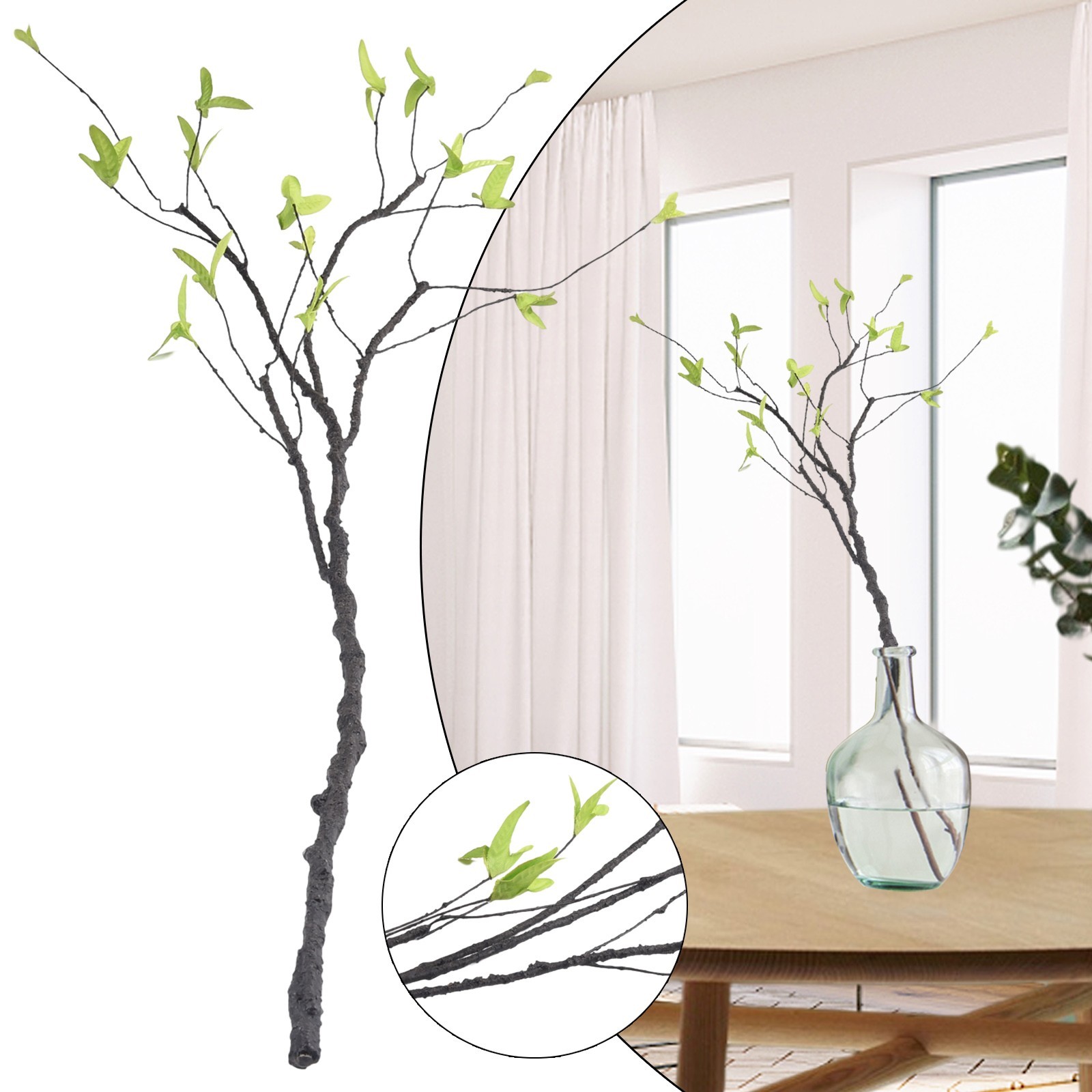 Artificial Fake Plants Green Leaf Tree Branch DIY Vine Hanging Home Garden Decor