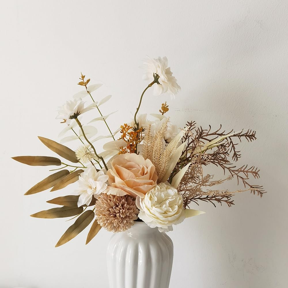 Fall Artificial Silk Flower Table Arrangement Wedding Bouquet BrownA1 Decor