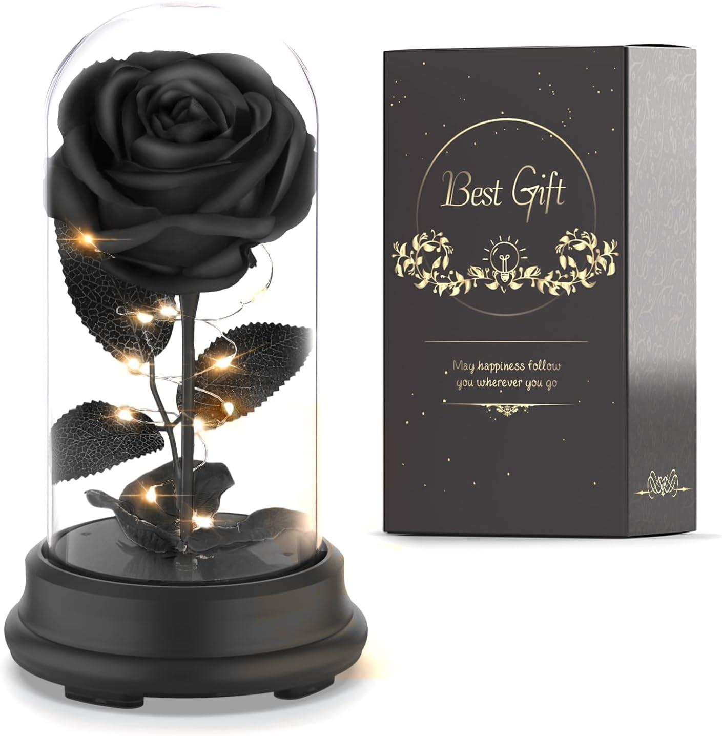 Forever Preserved Black Rose Birthday Gifts for Women,Eternal Flower Gifts for M