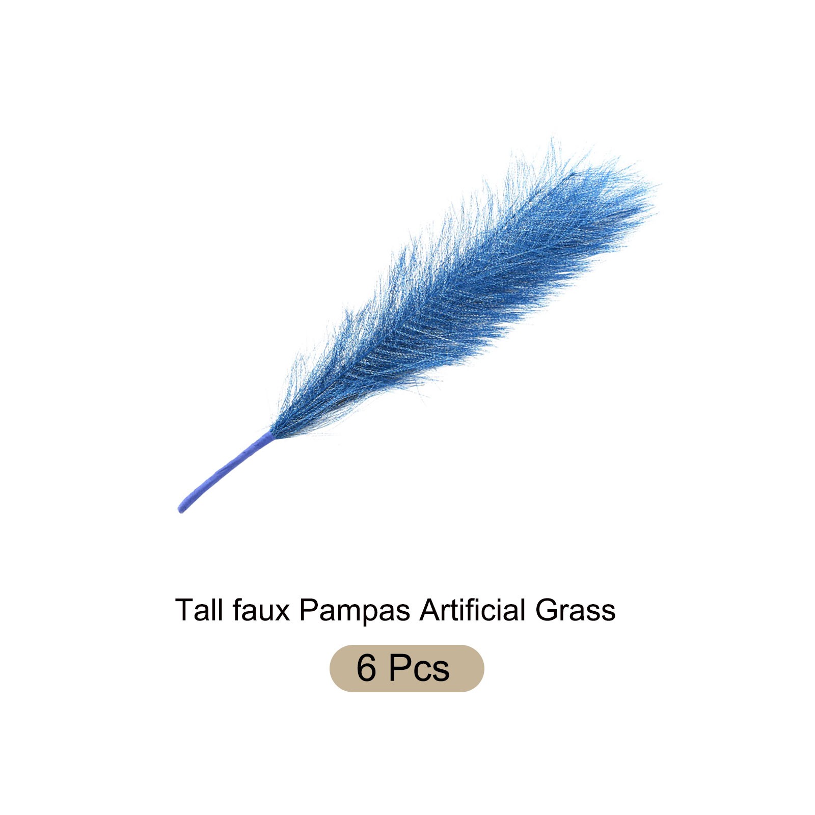 Faux Pampas Grass Fake Pampas Grass Decor, 17.7″/45cm / Dark Blue / 3 Pcs
