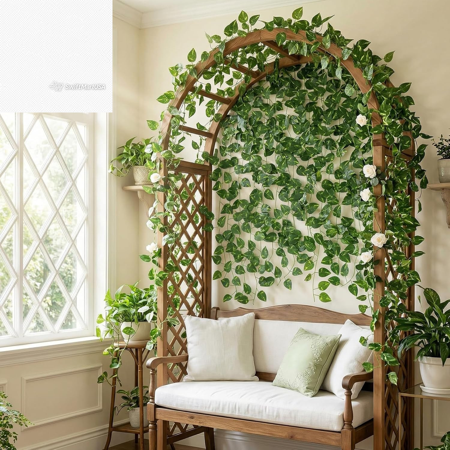 24 Pack Fake Vines 168Ft Artificial Ivy Garland Greenery Room Bedroom Wall Decor