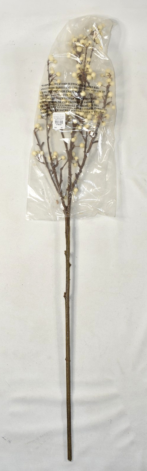 Pottery Barn Set of 3 Faux Berry Branch White Ivory 32″ Artificial Flower Stems