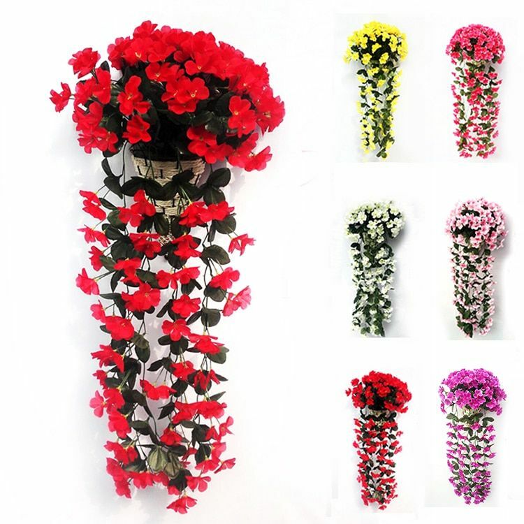 70cm Artificial Flower Lobelia Violet Hanging Wedding Garland Decor Silk