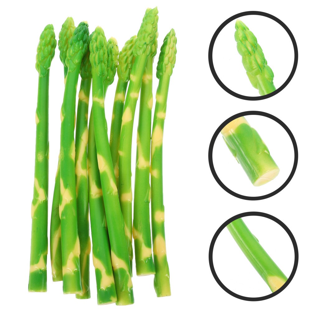 10 Pcs Realistic Artificial Asparagus Model for Catering Hall Decoration