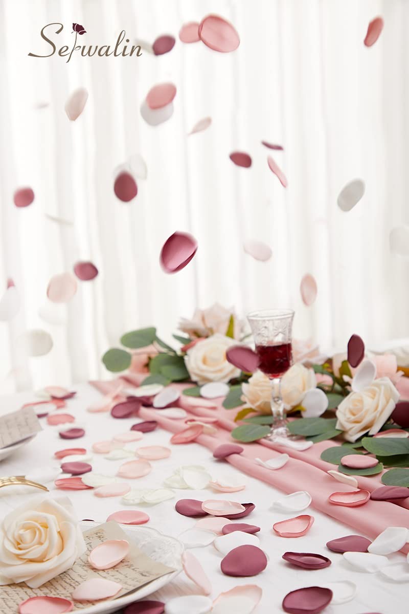 300Pcs Silk Pink Rose Petals Artificial Flower Petals for Wedding, Peach Pink…