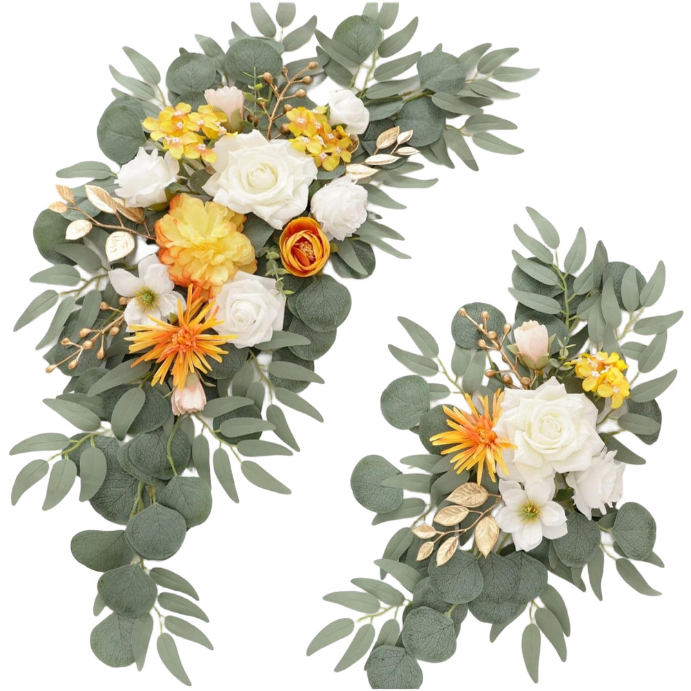 Floral Decor Faux Flower Swag Silk Foam Plastic Mix Easy To Shape Wall Mountable