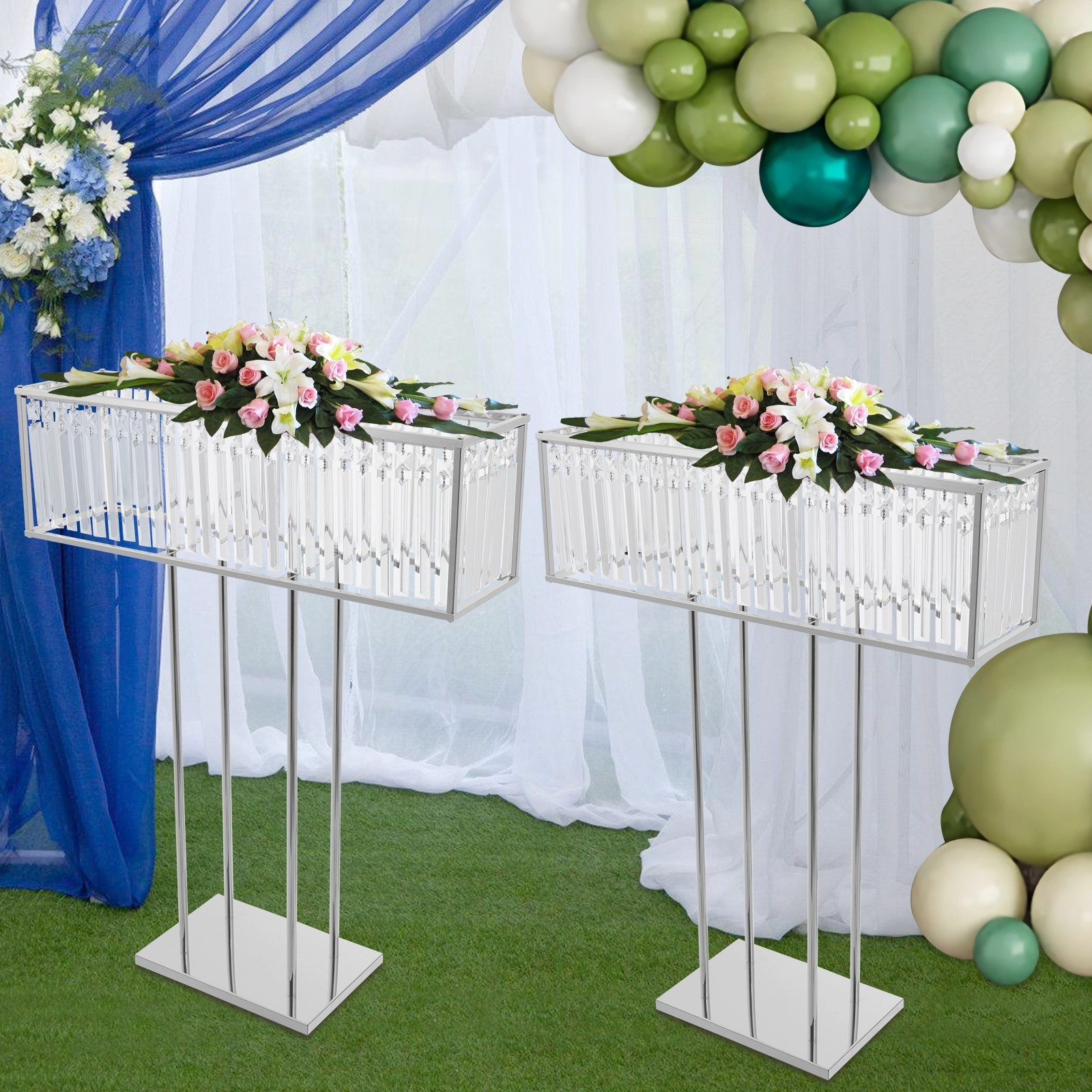 2pcs Flower Stand for Wedding Birthday Party Events 70*90cm Wedding Flower Stand