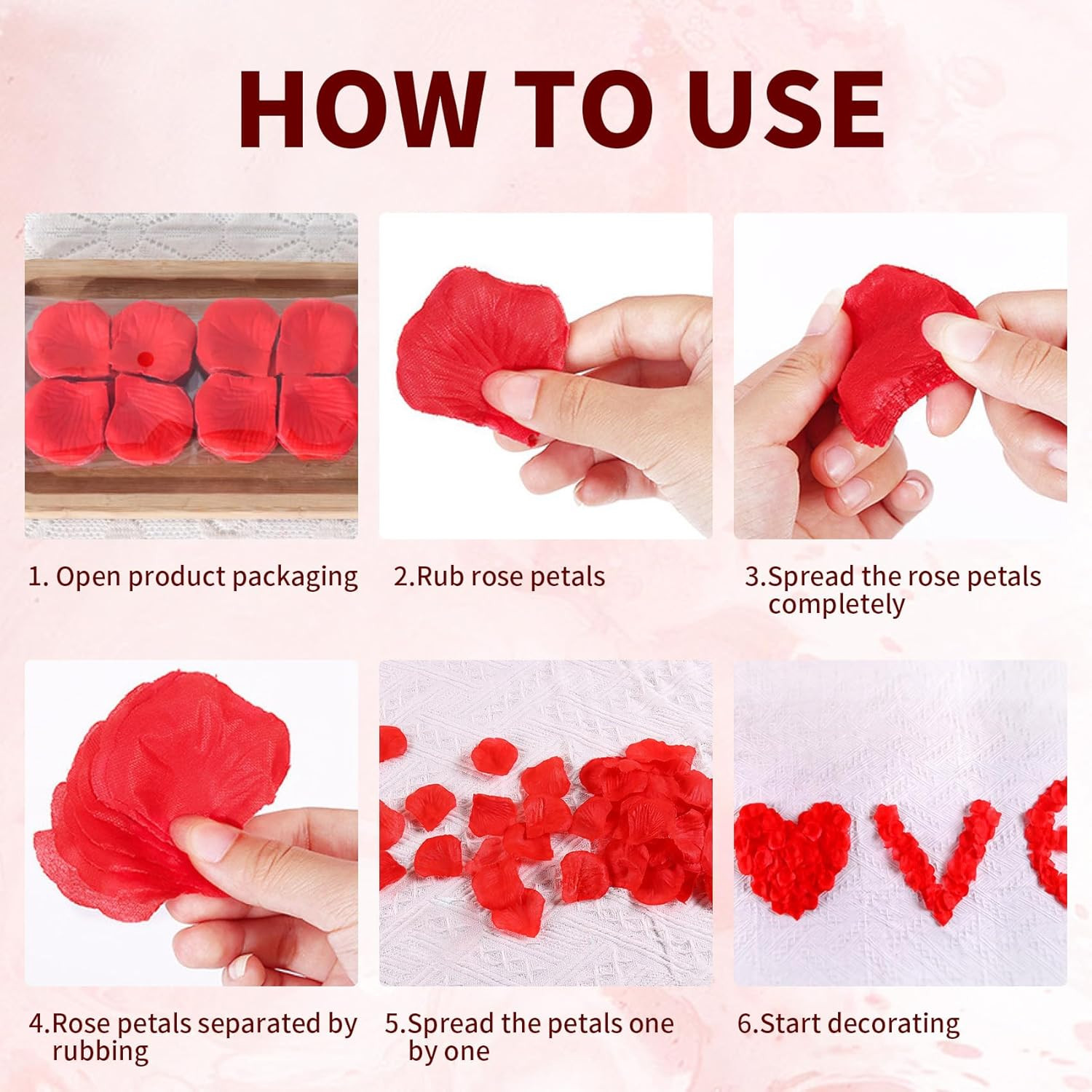 Rose Petals for Bedroom – Fake Roses Petal Faux Flowers, Artificial Roses Petals