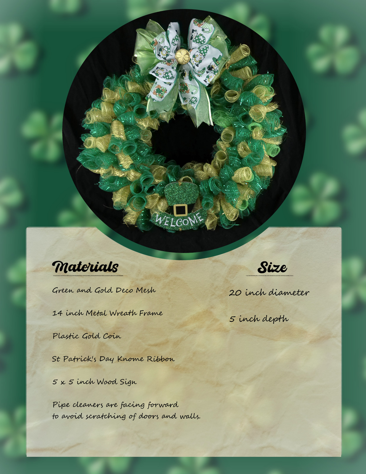 Curly Deco Mesh St. Patrick’s Day Wreath