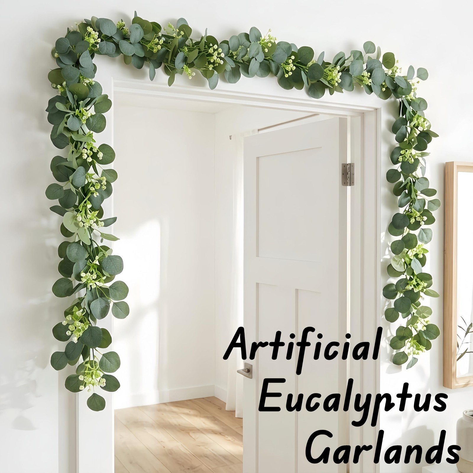 Artificial Eucalyptus Garland 8 Pack, Faux Eucalyptus Greenery Garland 6 ft, …
