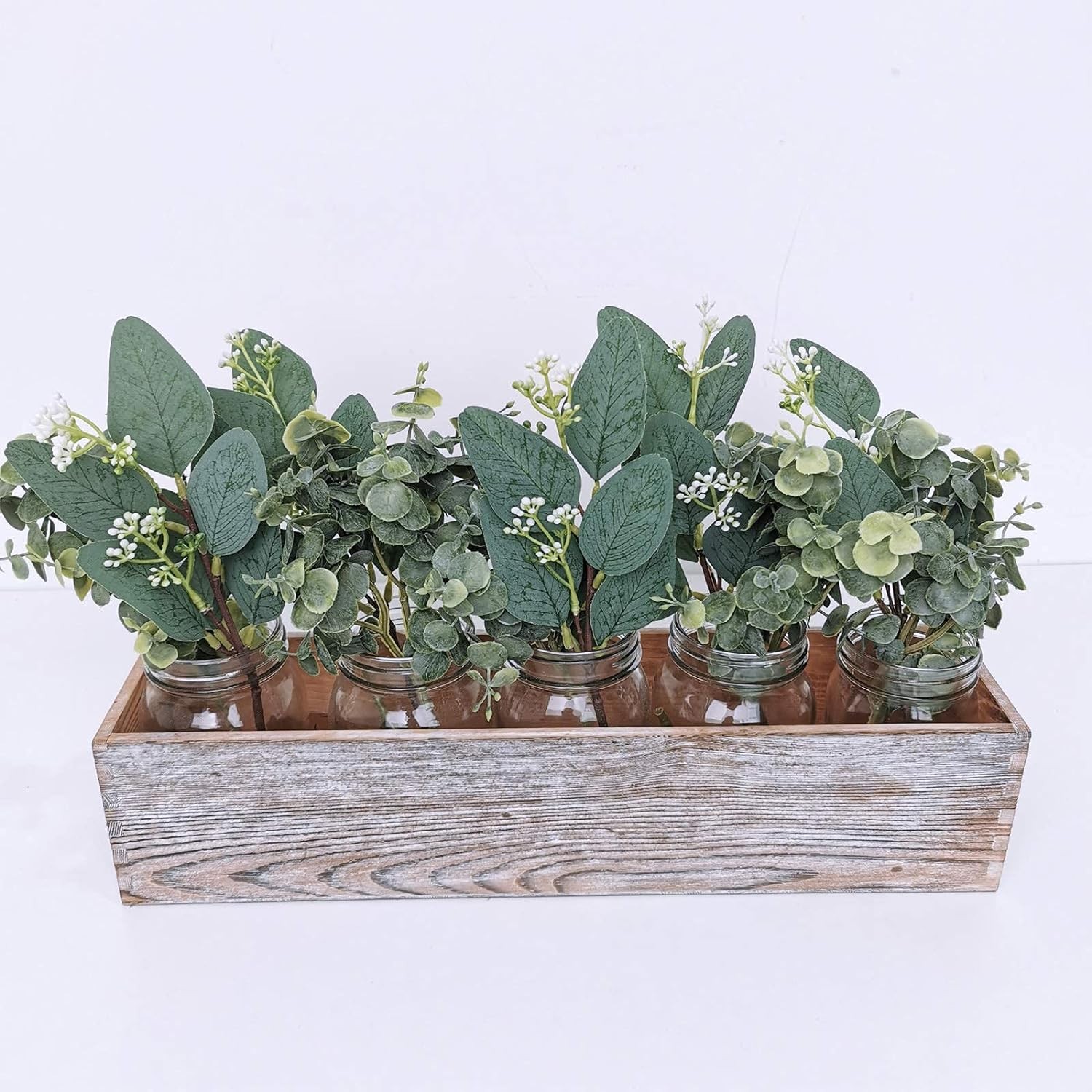 Mixed Eucalyptus Leaves Stems Bulk Artificial Eucalyptus Leaves Sprays Faux Oval