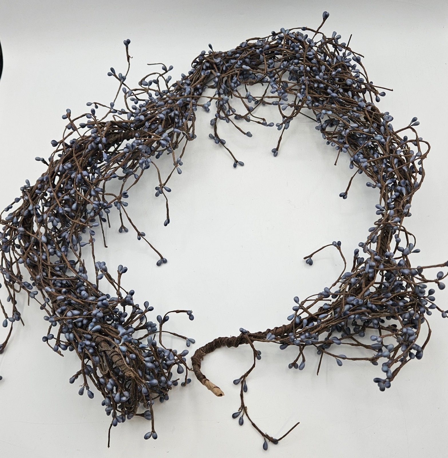 Country Blue Primitive Rustic Farmhouse Pip Berry Garland 48″