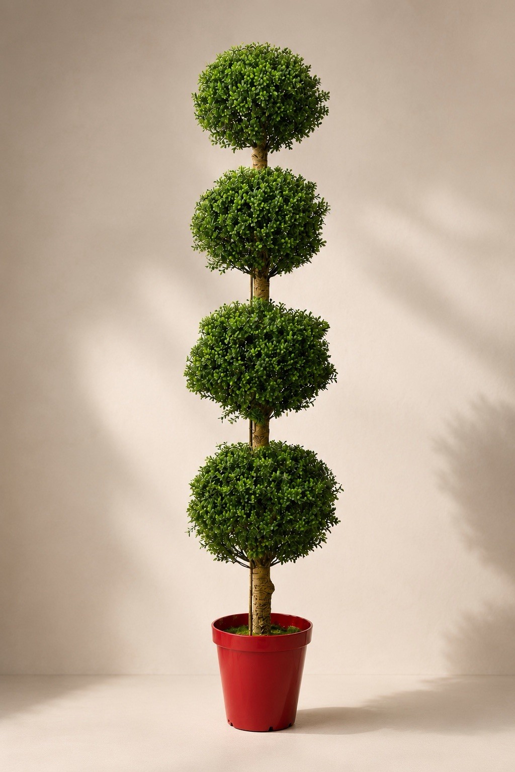 6’ UV Artificial Boxwood 4-Ball Tiered Topiary Tree Indoor/Outdoor