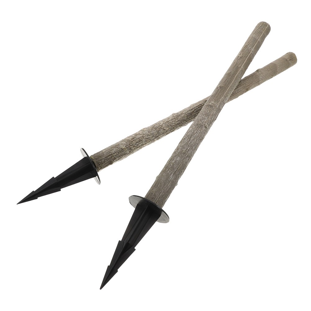 2 Sets Simulated Tree Pole Accessories Ground Insert Rod Bonsai Artificial Head