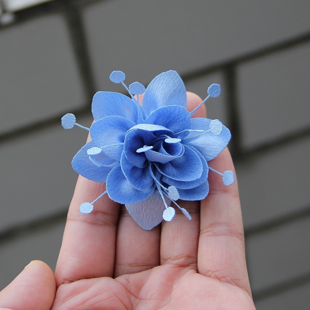 6cm Fabric 3D Chiffon Flower DIY Chiffon Artificial Flower Burnt Edge Handmade