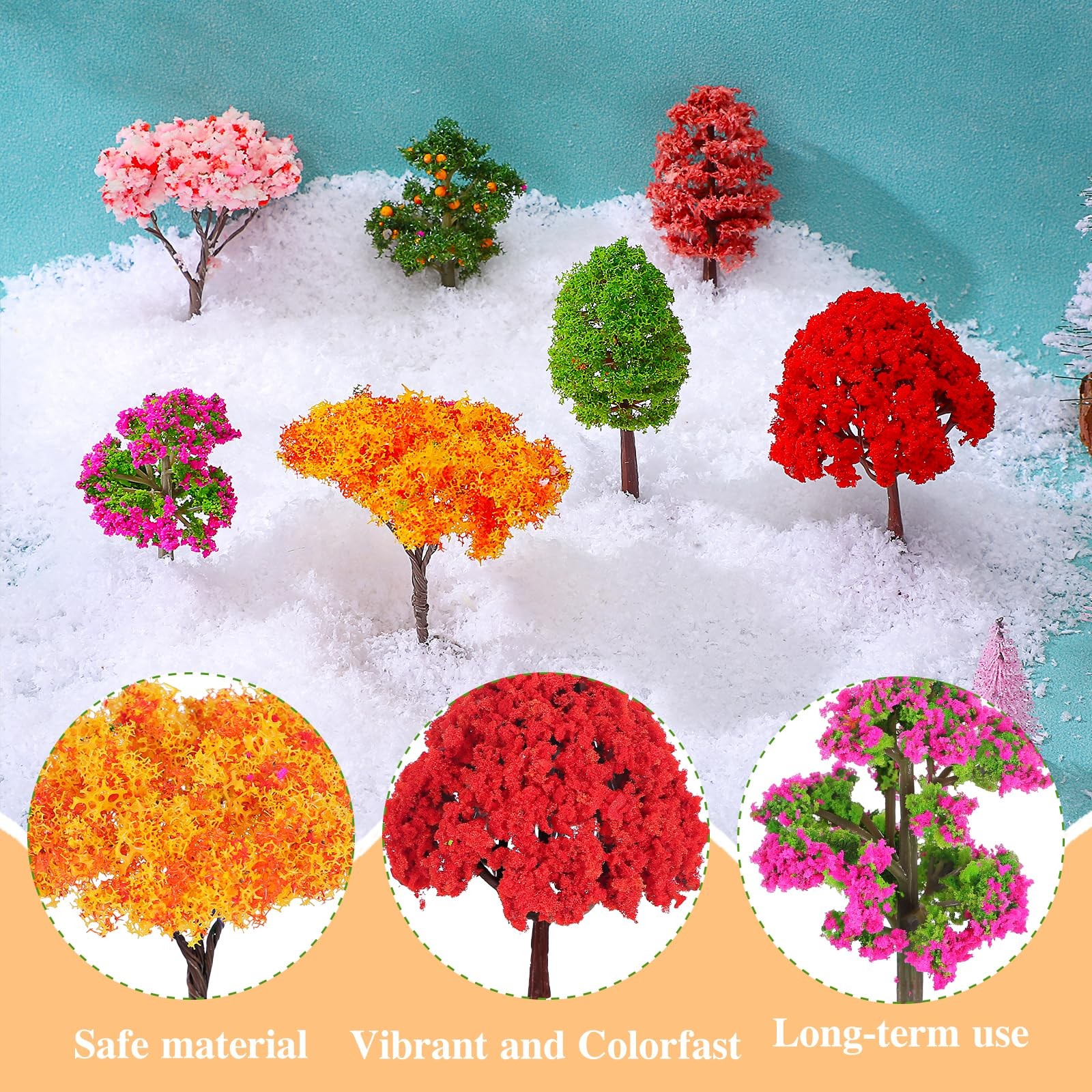12 PCS Mini Trees Crafts 2.12.5 Inch Mixed Model Miniature Fairy Garden Train