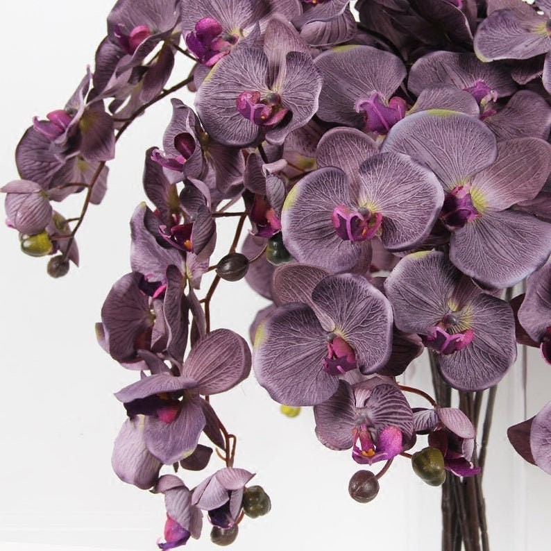 3pcs 37″ Tall Dark Purple Butterfly Orchid Flower Wedding Table Centerpiece