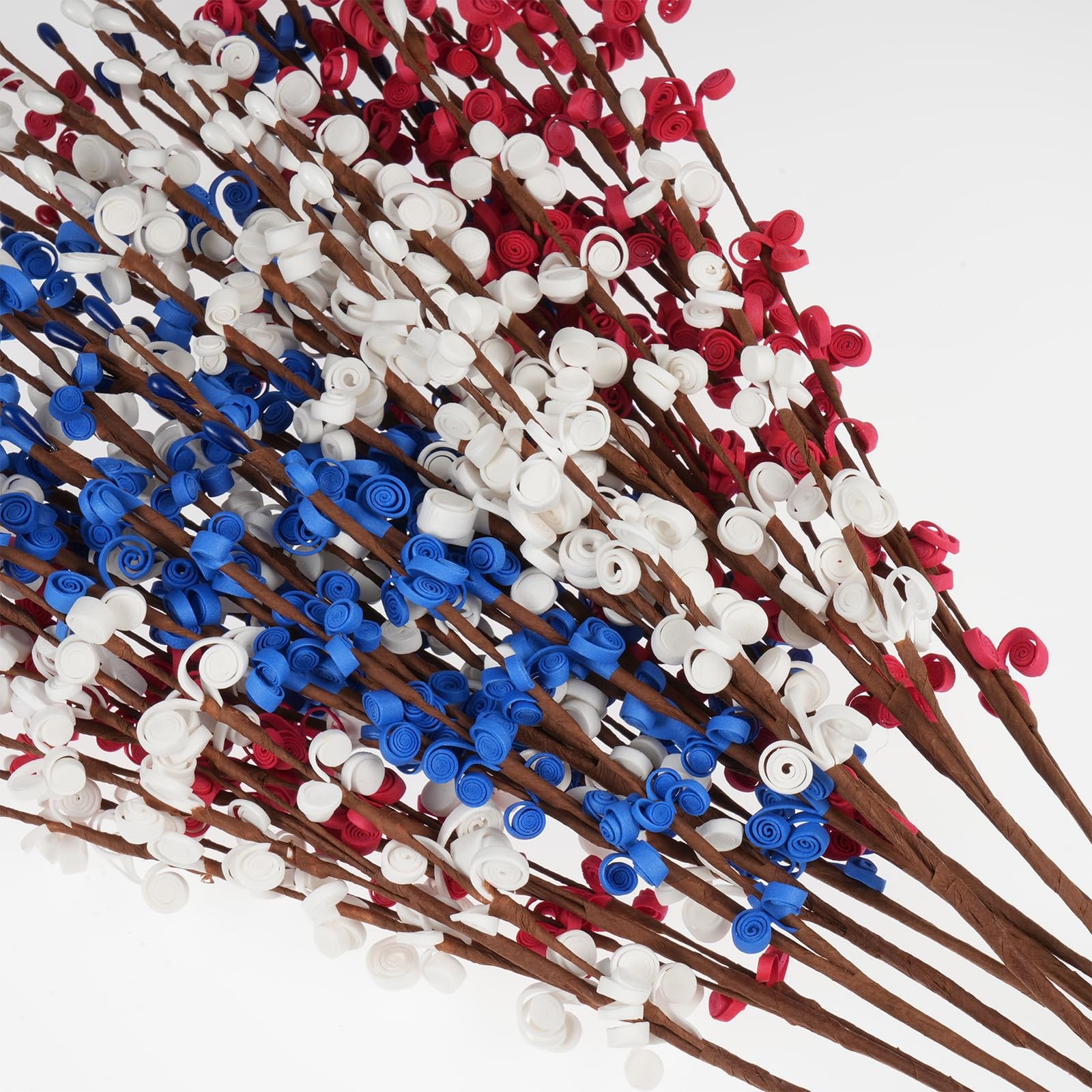 12 Pcs 4th of July Artificial Flowers for Decoration,Red White and Blue Flora…