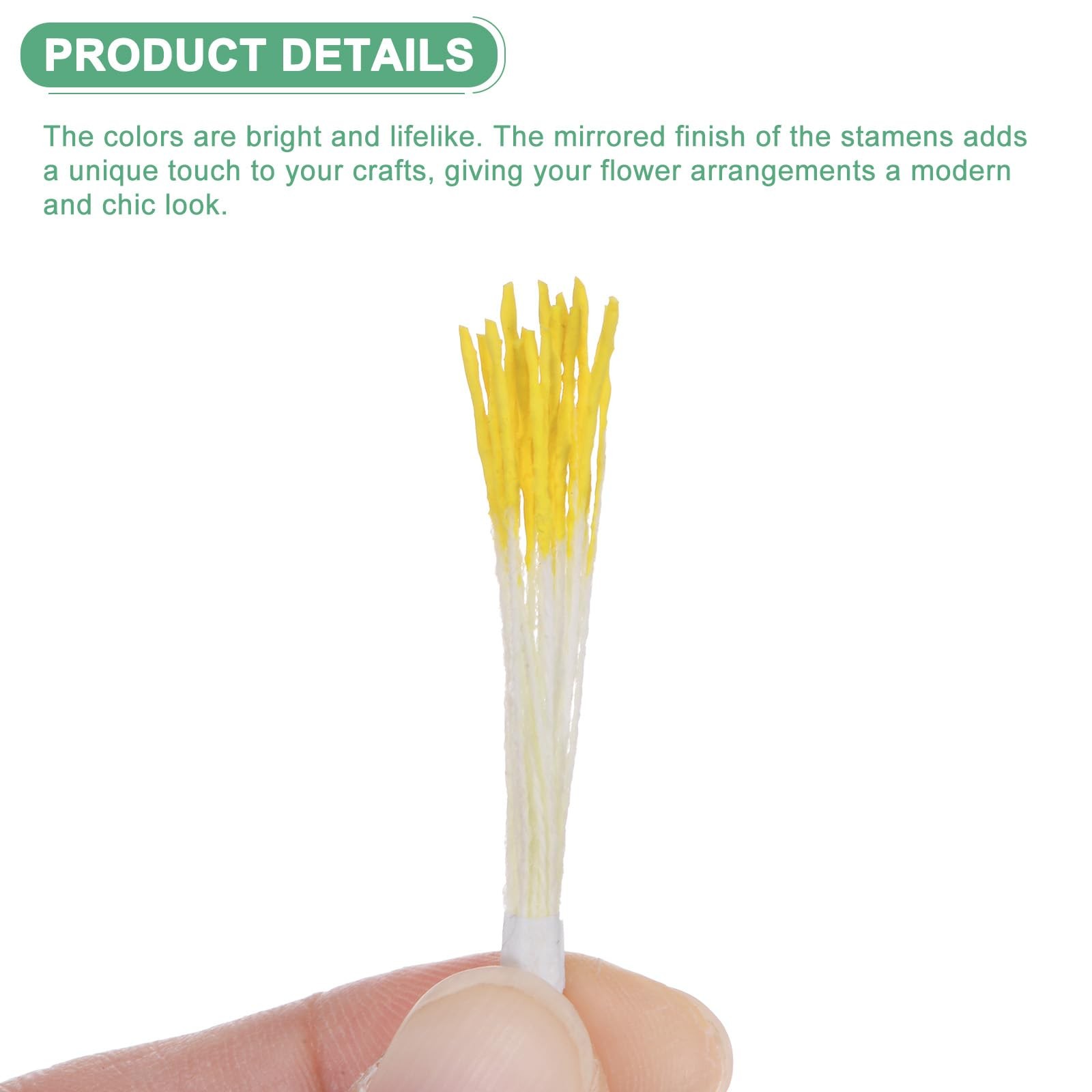 200 PCS Yellow Mini Double Head Flower Stamen Kit DIY Wreath Decoration