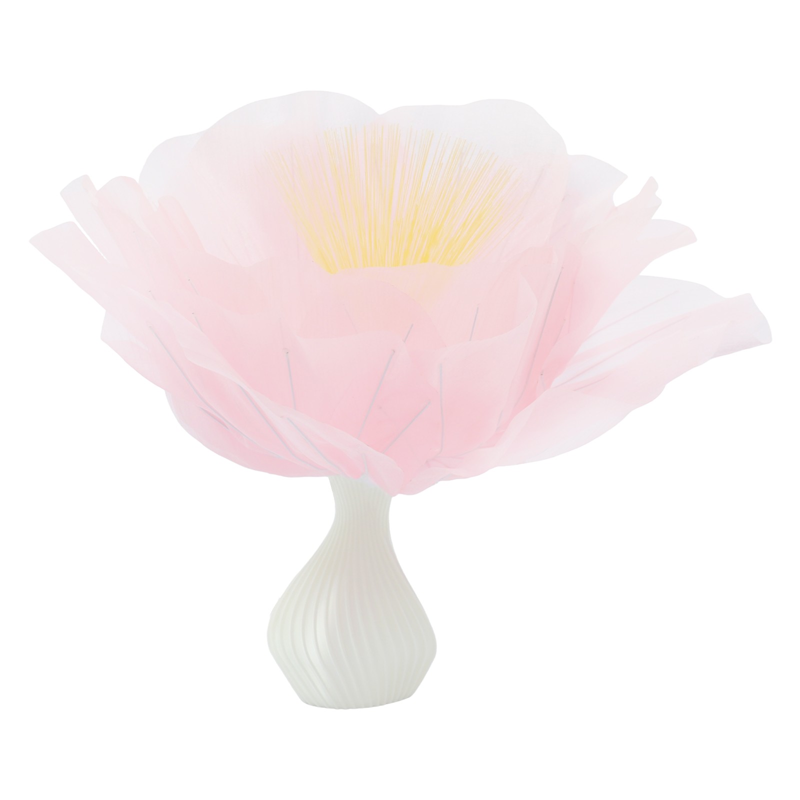 Desktop Pink Organza Artificial Flower With Vase Atmosphere Lamp Ornament
