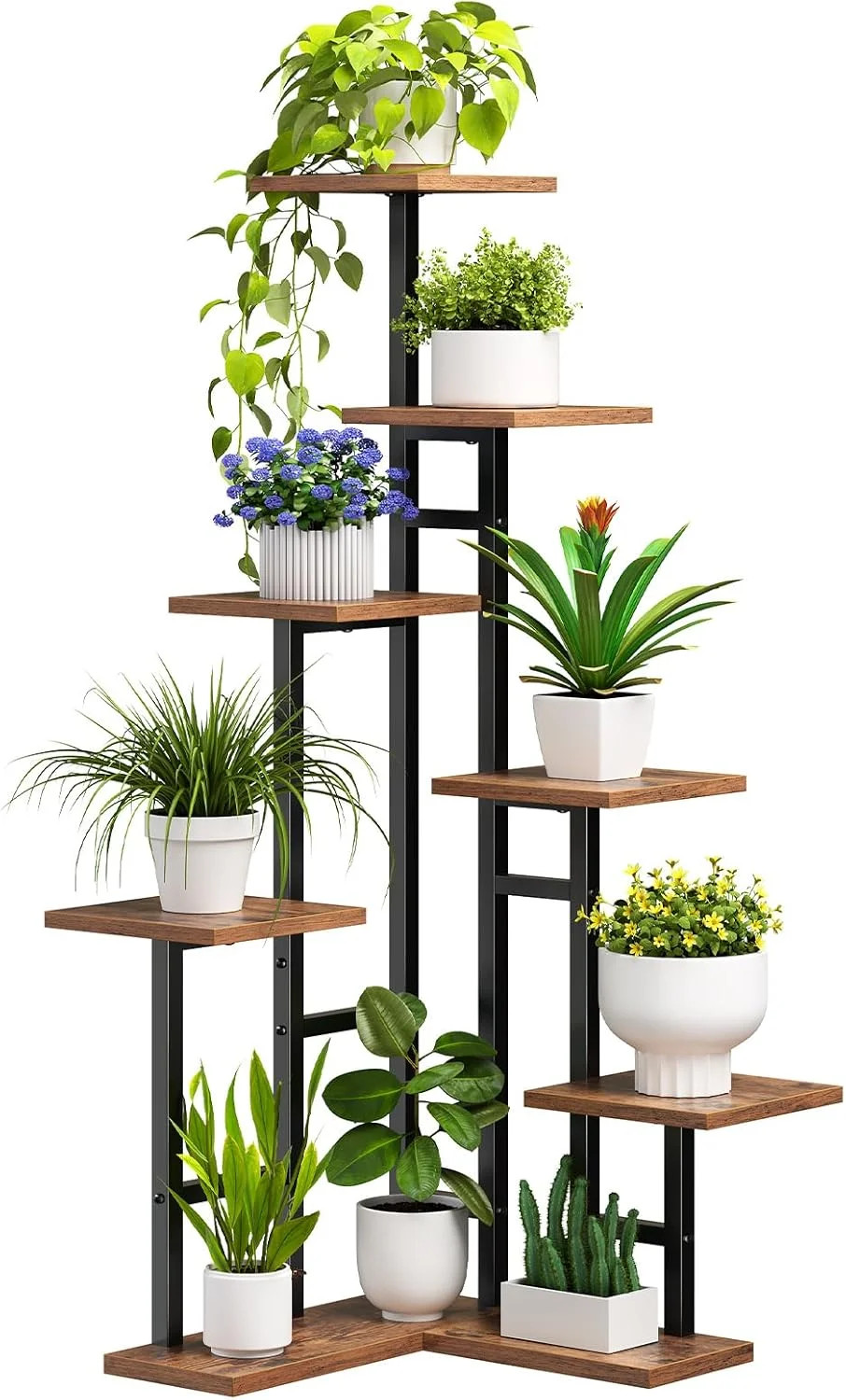 HOOBRO Corner Plant Stand Indoor, 7-Tier Plant Shelf for Multiple Indoor Plants,