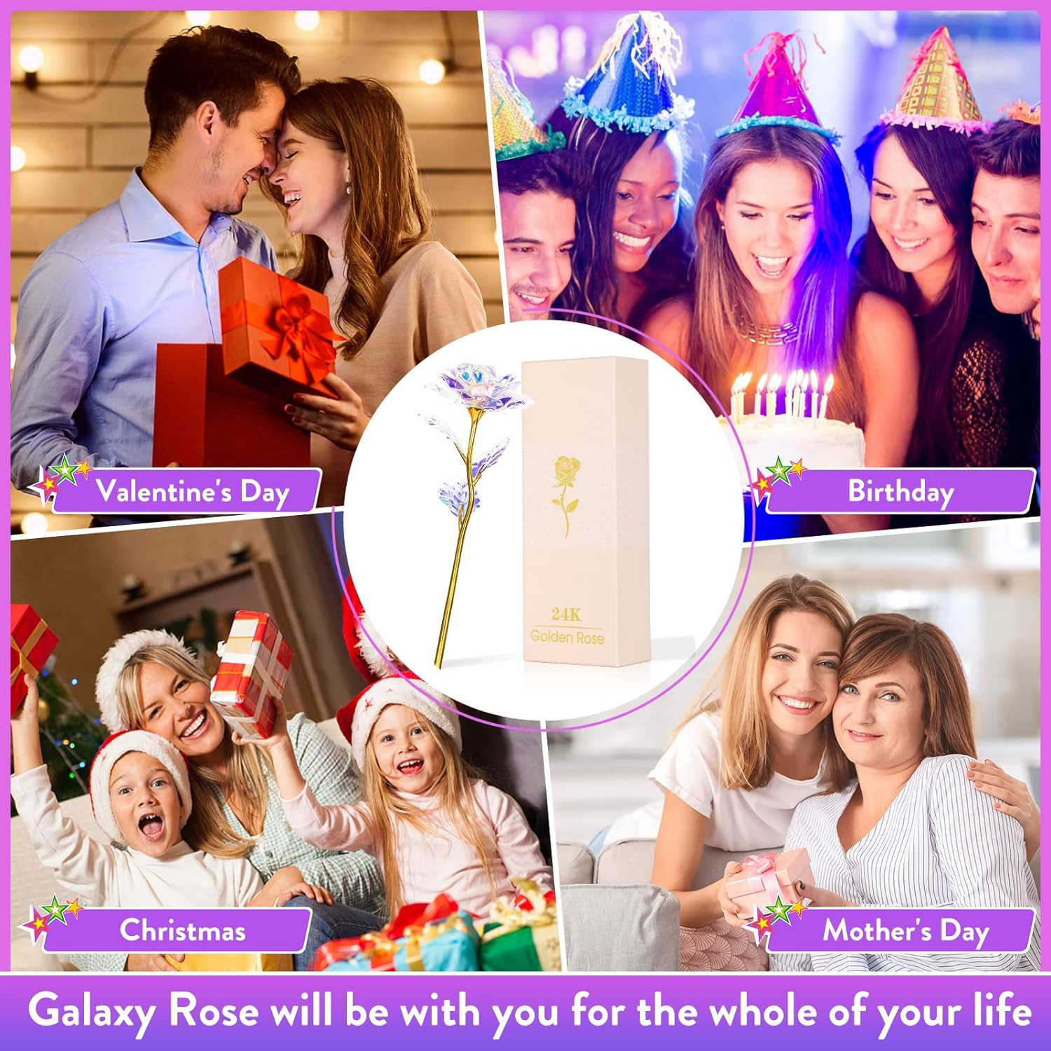 Mothers Day Rose Gifts for Mom Flower Birthday Gifts for Women Colorful
