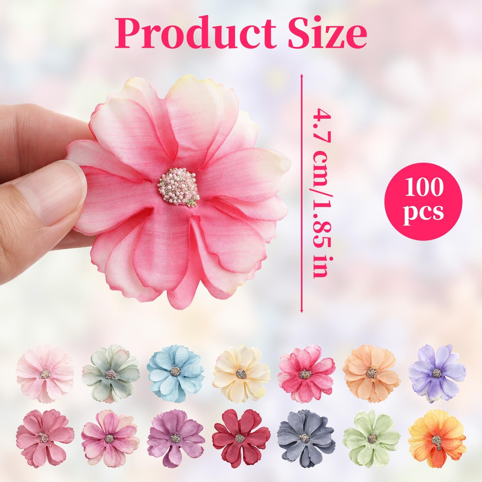 100 Pcs Mini Artificial Flower Heads for Crafts, 2 Inch Small Silk Daisy Flow…