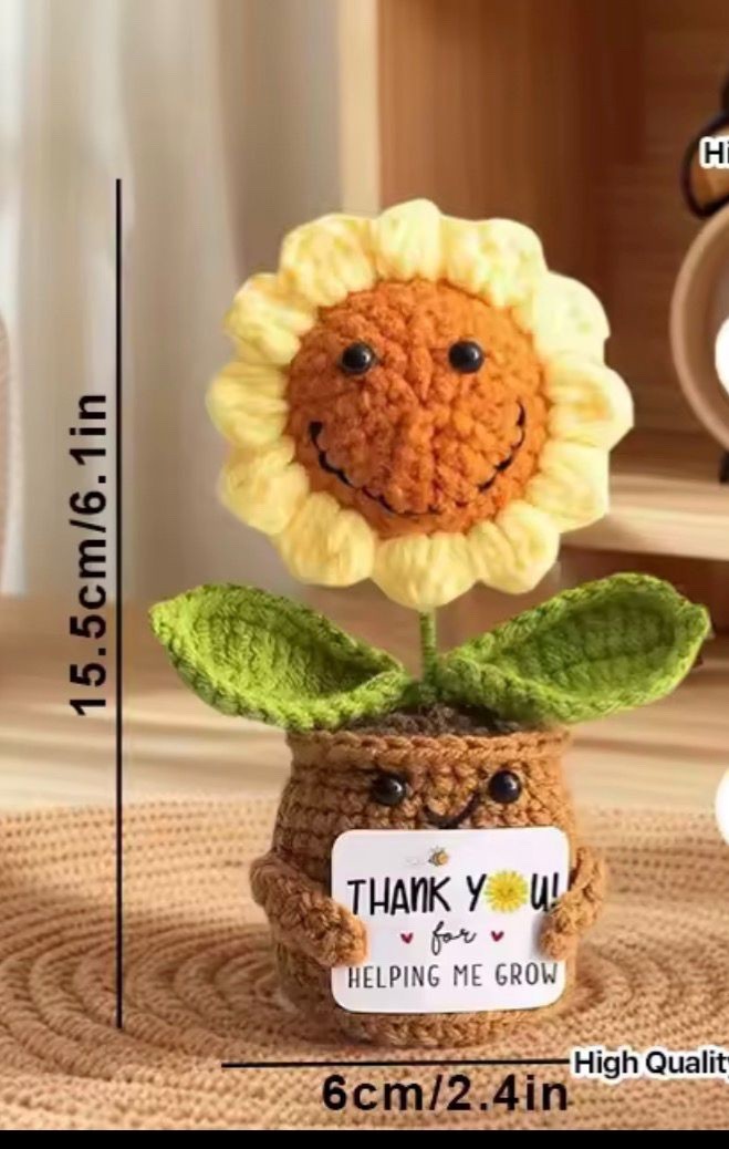 Brighten someone’s day with this adorable handmade crochet sunflower 🌻 A cute a