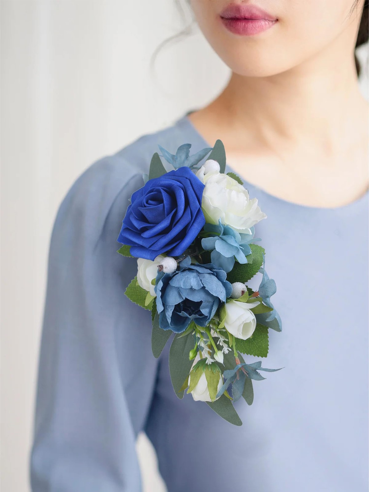 1 PCS Floral Shoulder Corsage Navy Blue Mother Of The Bride Wedding Prom