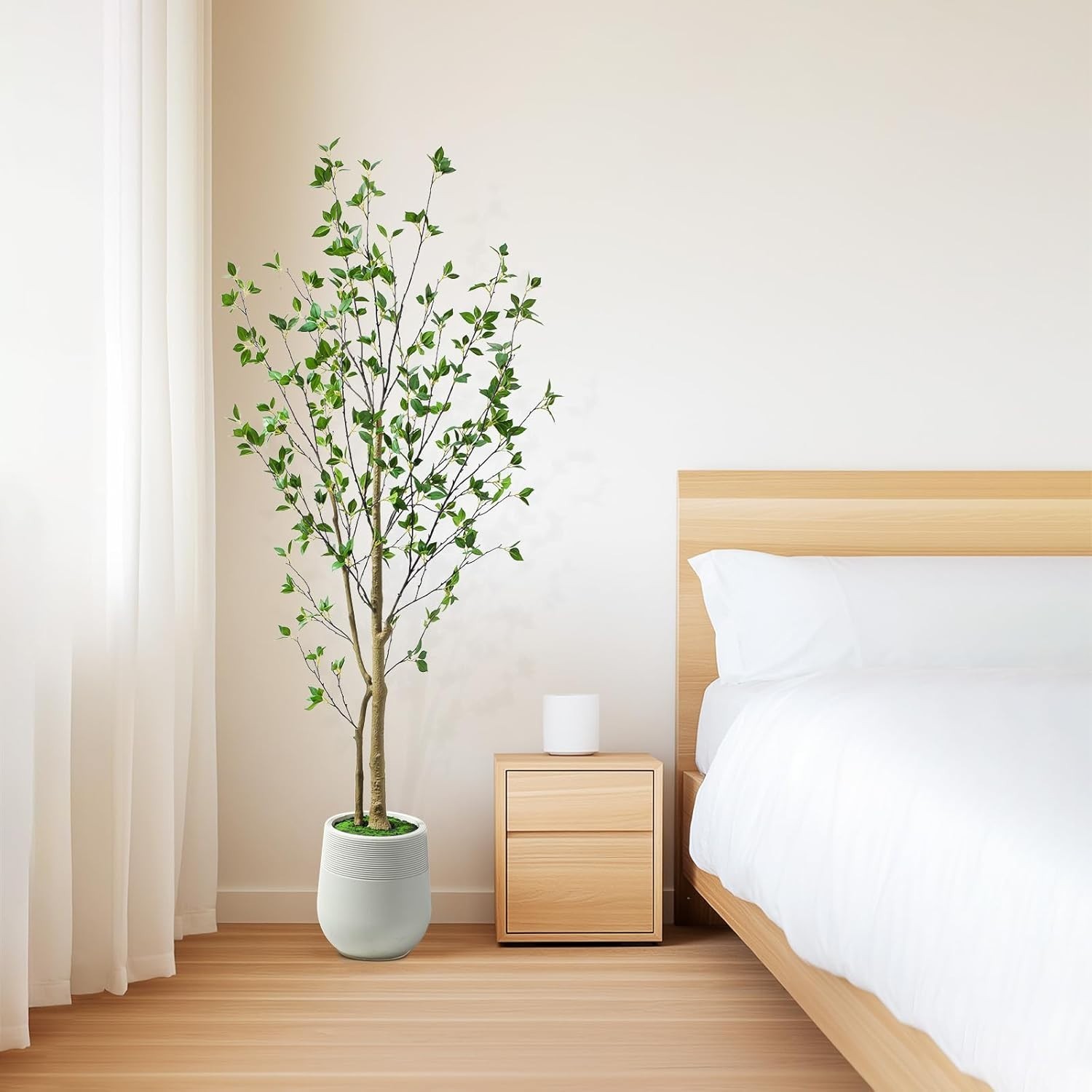 6ft Artificial Minimalist Citrus Tree with Lifelike Leaves, 72in Faux Citrus …