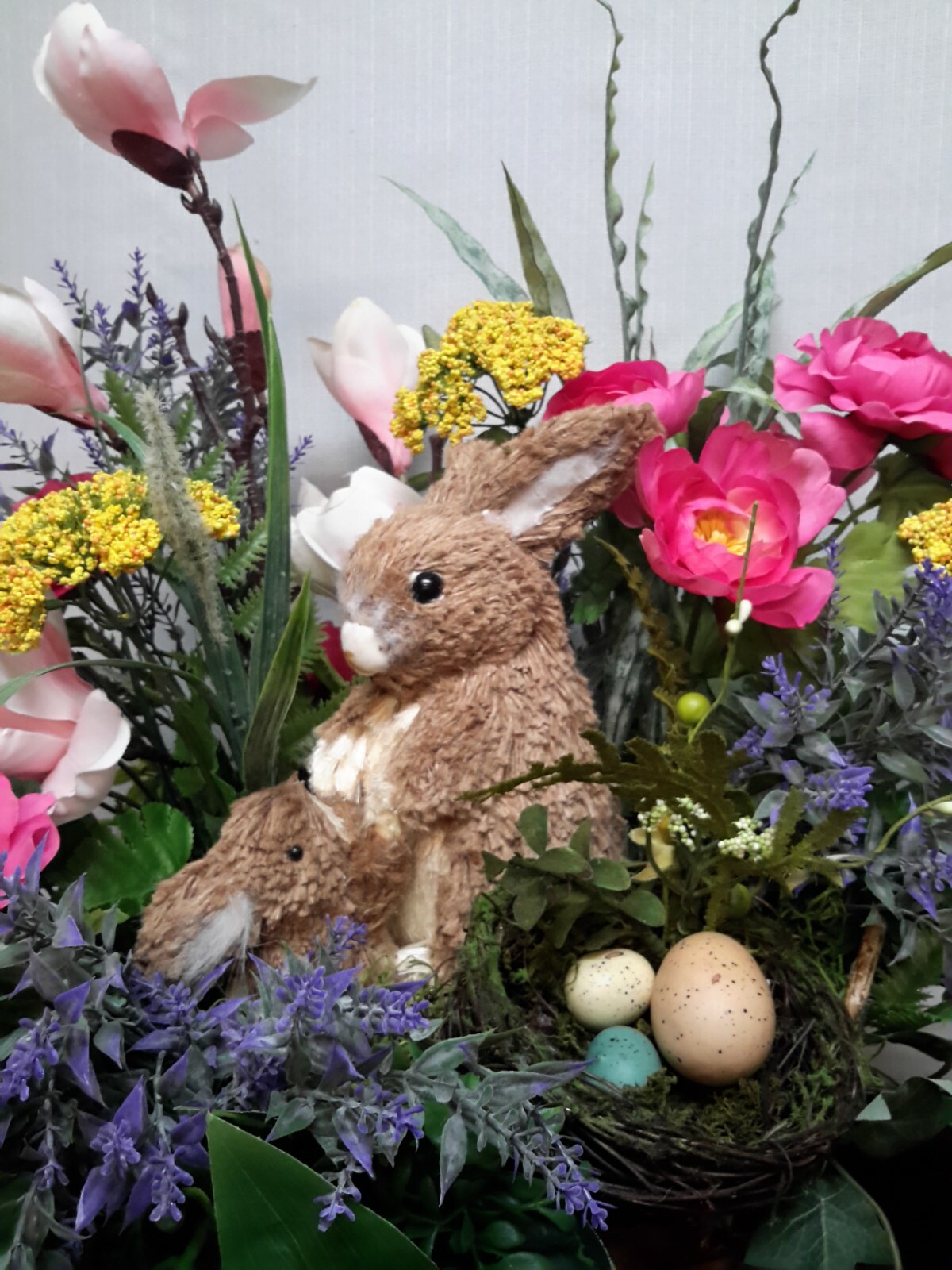 Flower Arrangement Spring Summer Table Centerpiece Easter Bunny Decor Mother Day