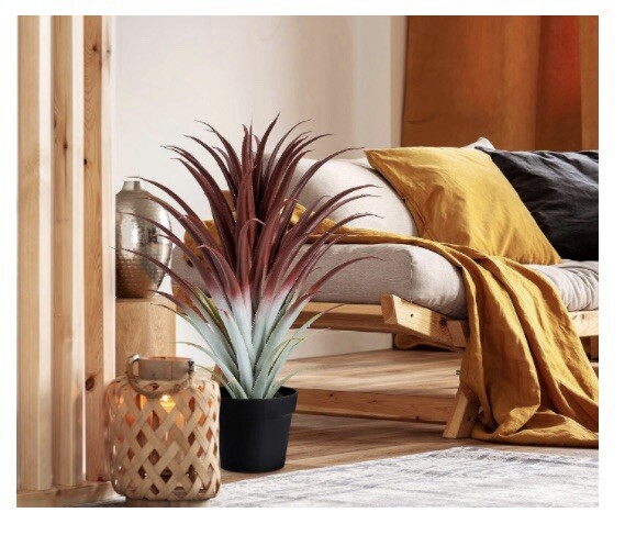 Hyper Realistic Big Red Artificial Aloe Vera Plant 26 Inches Tall. Large Faux