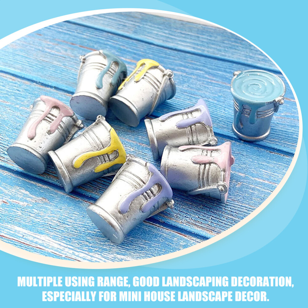 6 Pcs Dollhouse Tool Mini Paint Pot Models Miniature Can Modeling Crafts