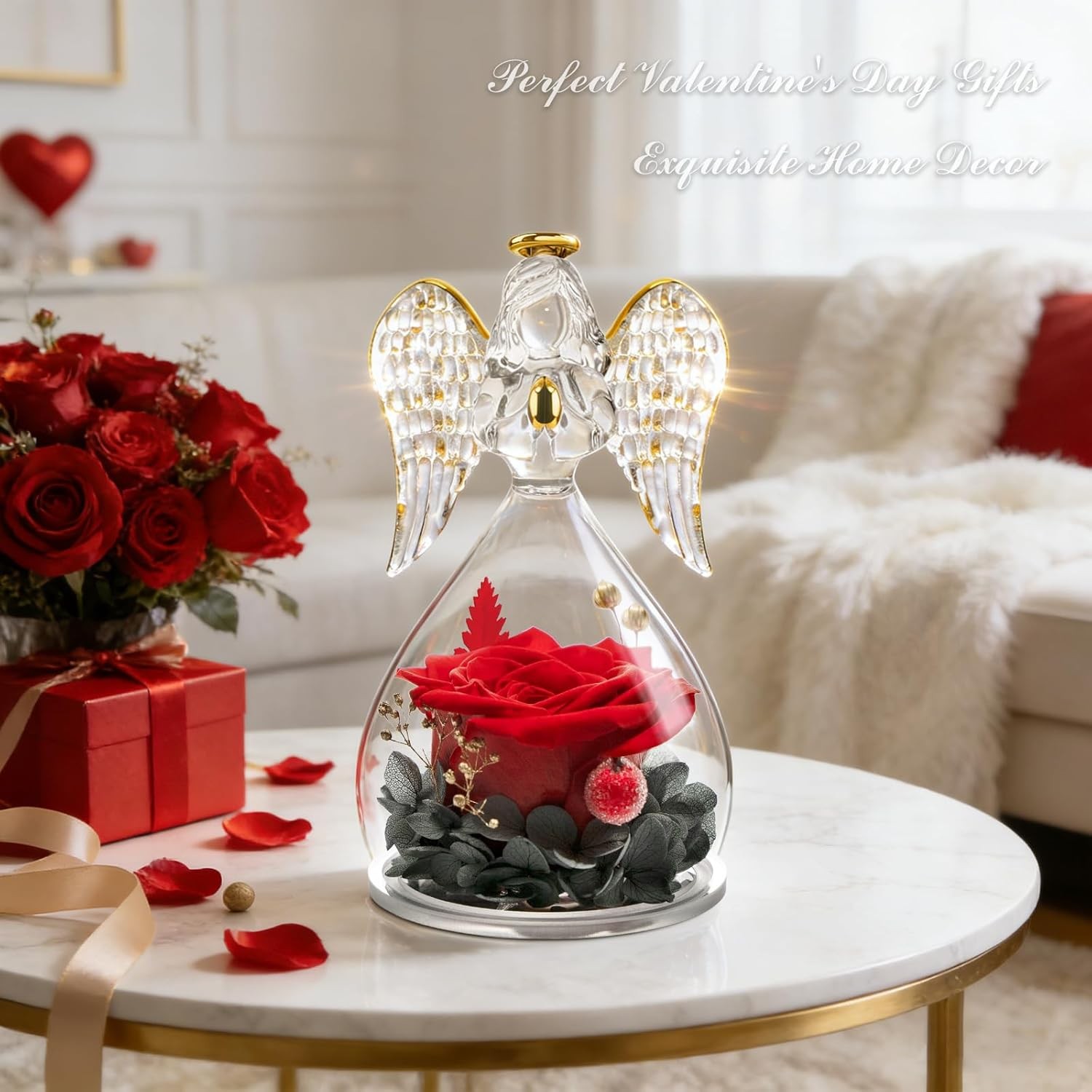 New Valentines Day Gifts for Women Birthday Preserved Rose Forever Red