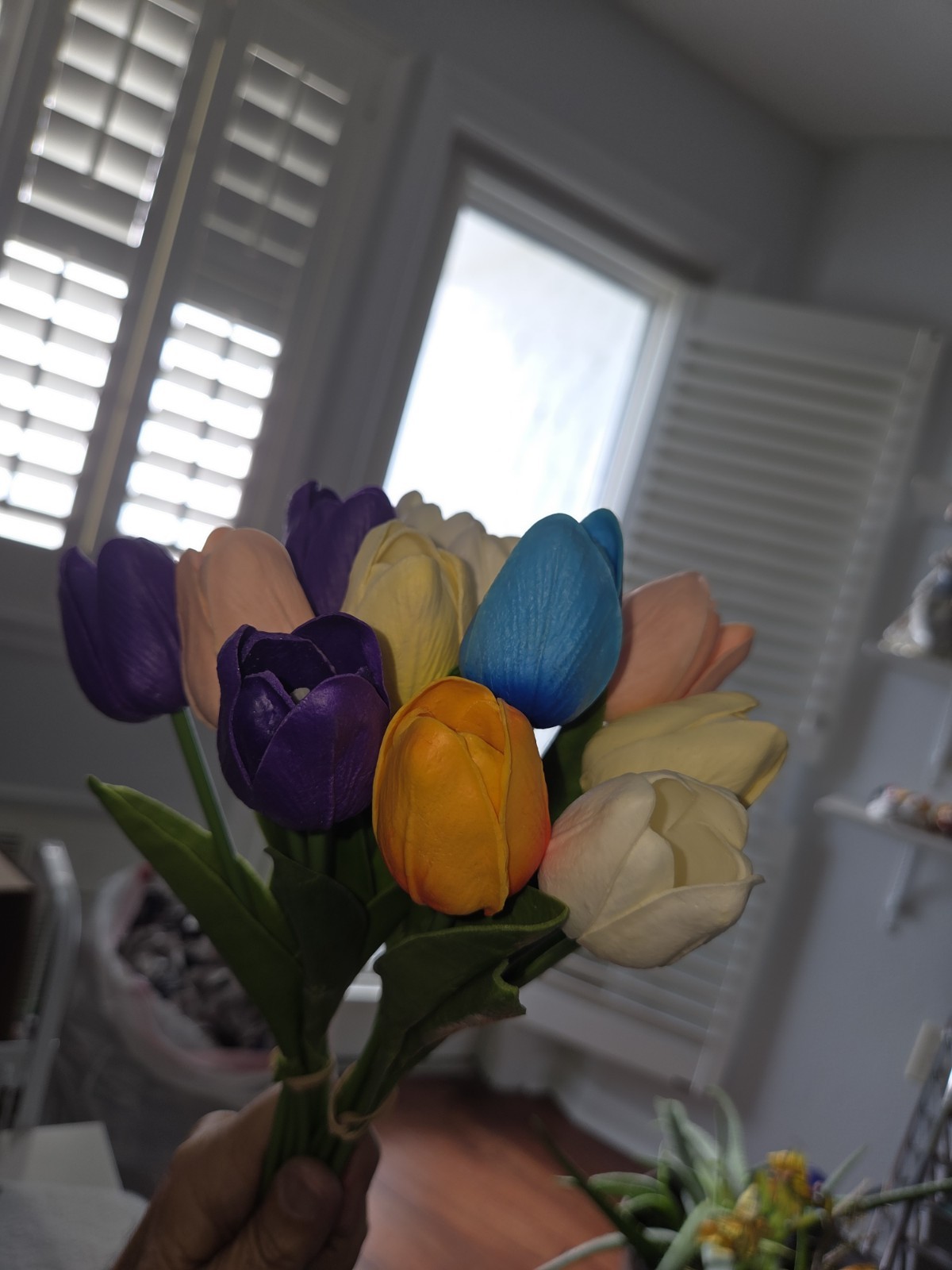 Real Touch Mixed Color Artificial Tulips