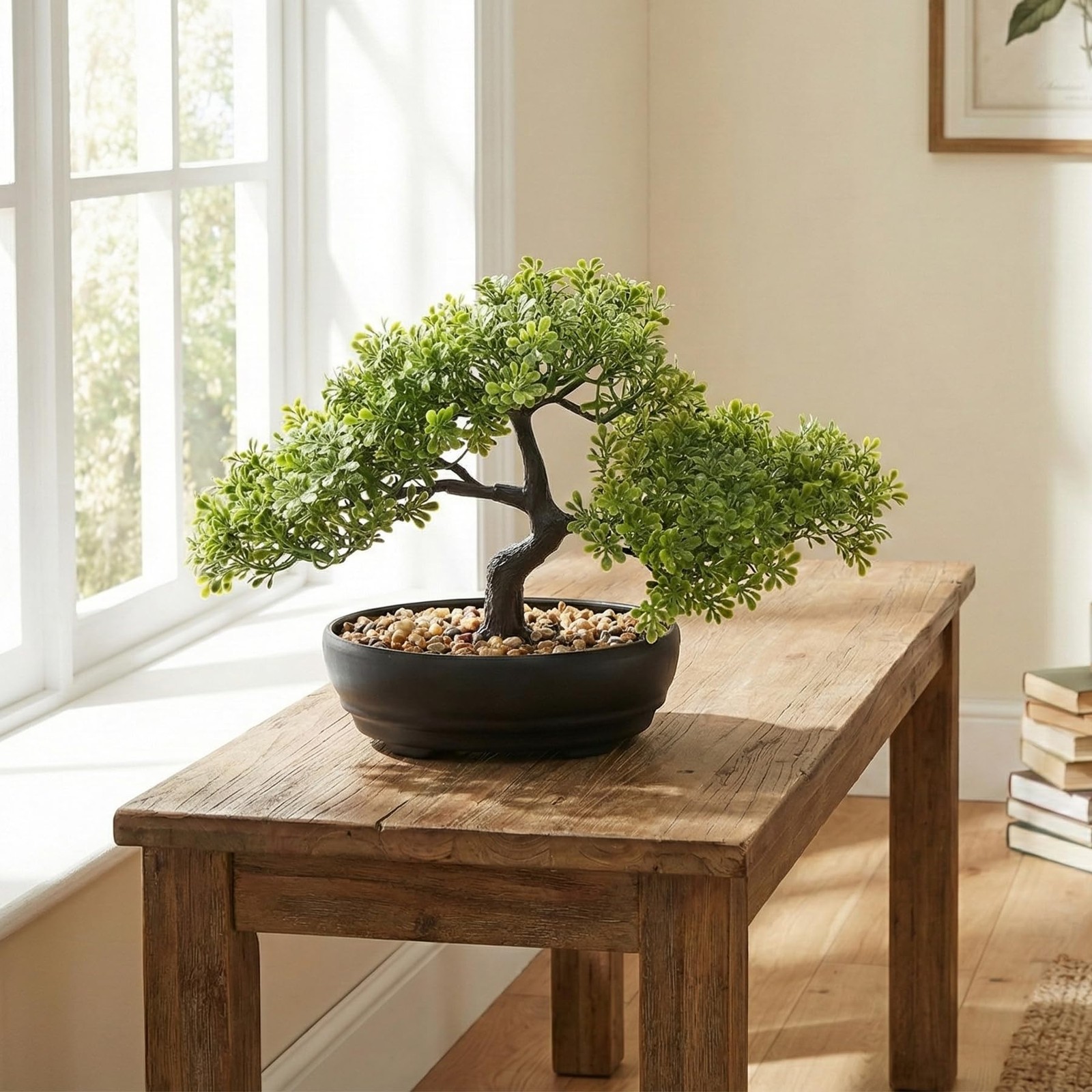 Artificial Bonsai Tree, Fake Juniper Plants Indoor Small Fake Bonsai Tree Ind…