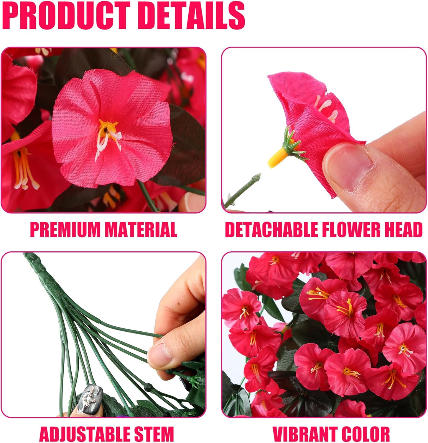 Artificial Fake Hanging Flowers Plants for Outdoor Outside Spring Summer Decorat
