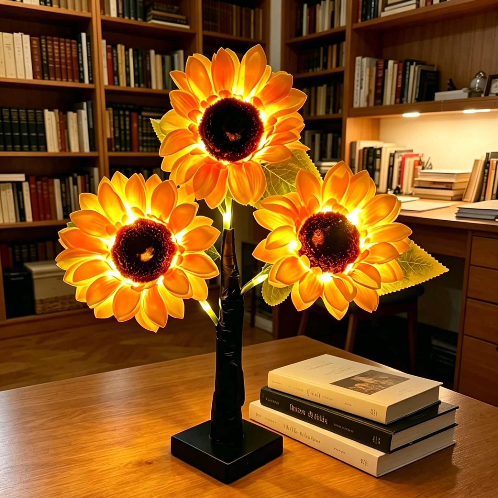 18 Inche Sunflower Tree Light, 33 Warm White Lights with 2 Modes, USB/Battery…