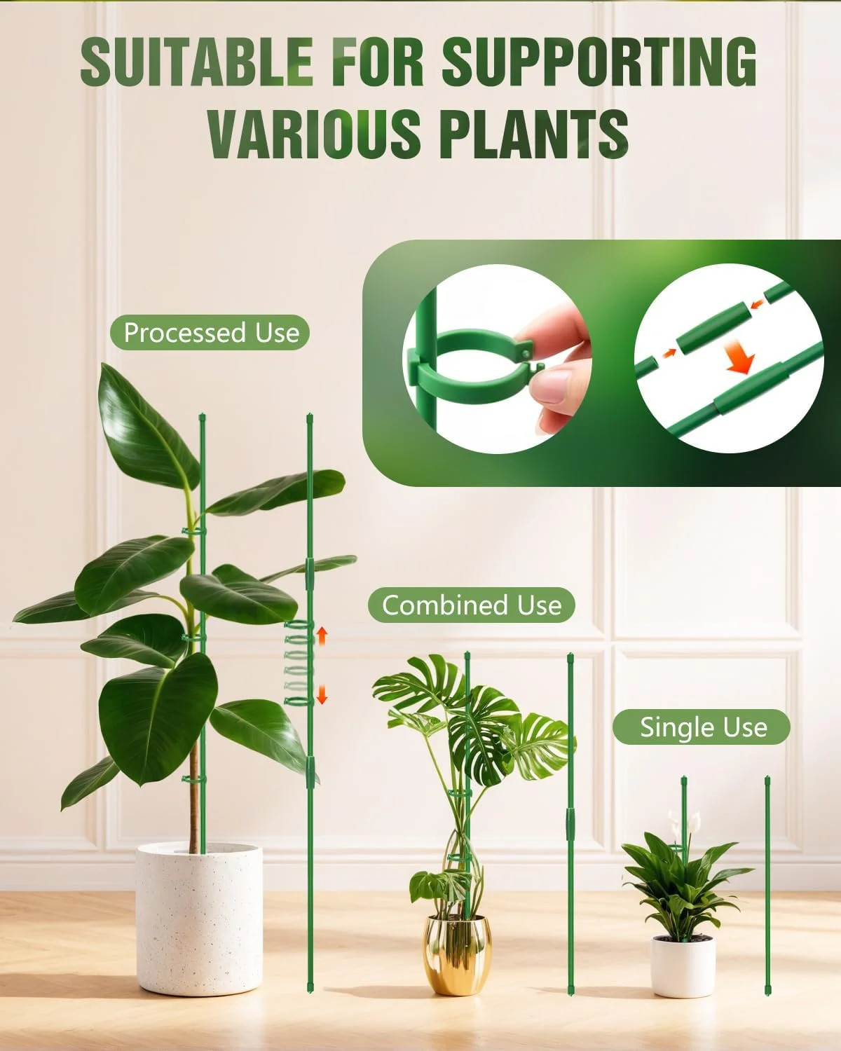 Joyhalo 16 Pack Plant Stakes for Indoor Plants, 12 Inch and 16 Inch Garden Stake