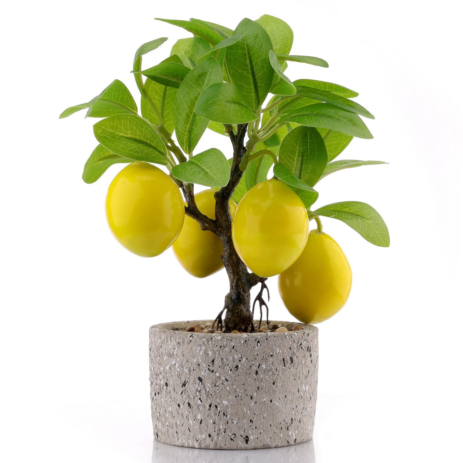 Artificial Potted Plants Fake Yellow Lemon Tree Bonsai Decoration Faux Fruit …