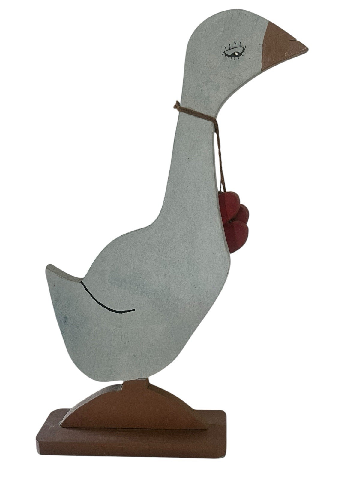 VTG Cottagecore Primitive Goose LARGE WOOD FIGURE Hand Painted Statue 20”
