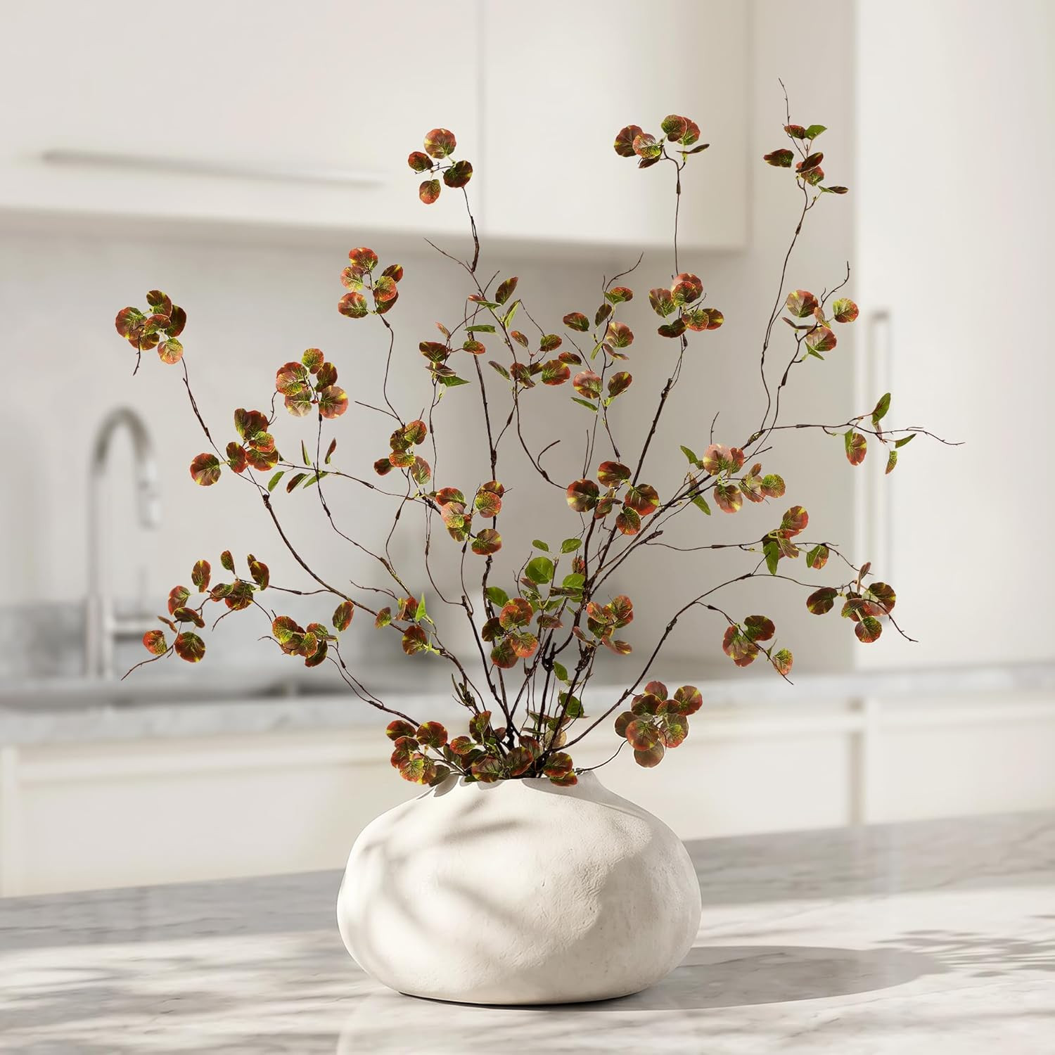 Artificial Eucalyptus Stems for Vase 4PC – 36 Inch Fake Plant Branches for Indoo