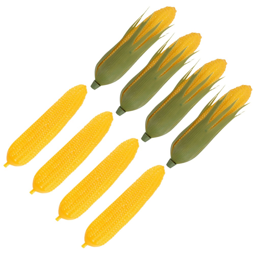 8Pcs Assorted Color Simulated Corn Models Reusable Plastic for Display and Decor