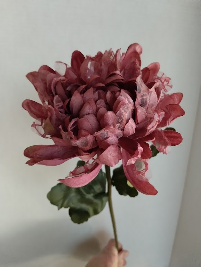 Real touch lacy mum flower stem MAUVE