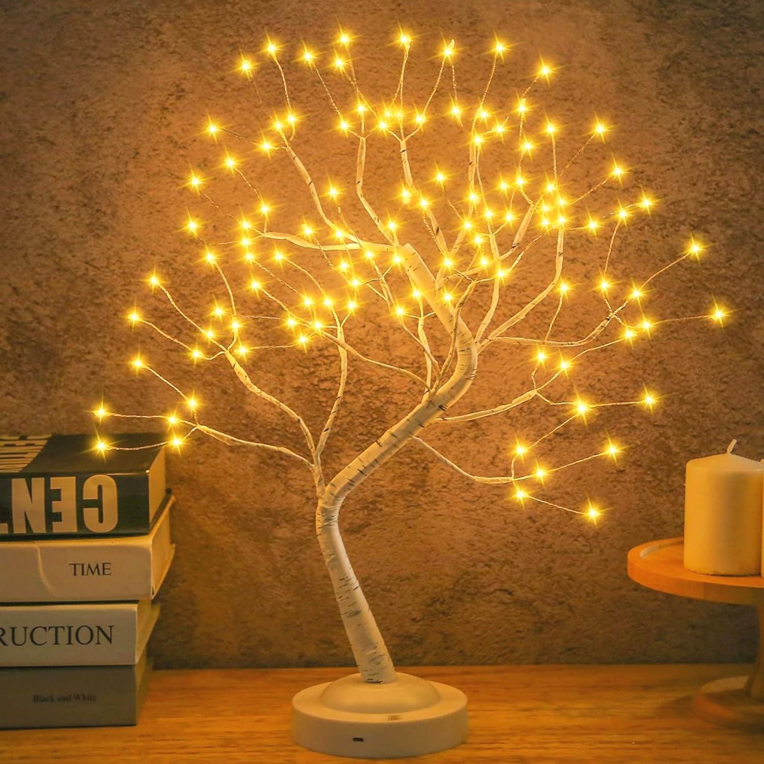 Tabletop Bonsai Tree Light,108L LED Tree Lamp,Fairy Light Tree with 8 Modes &…